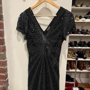 Free people navy blue sequin dress size small, right above knee length